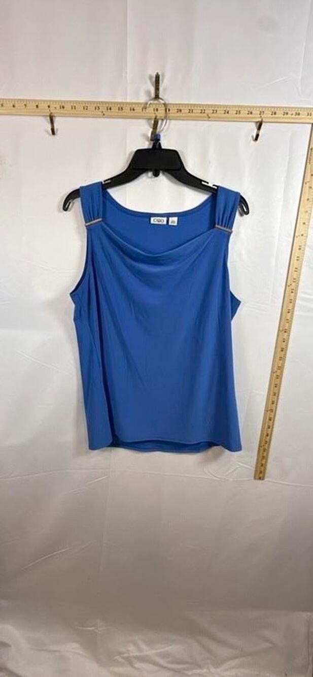 Cato L Large Blue Tank Top Sleeveless Basic Shell Scoop Neck Layering Blouse Kni